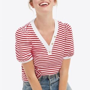 Draper James nautical striped puff sleeved top ⚓️
